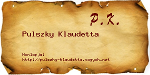 Pulszky Klaudetta névjegykártya